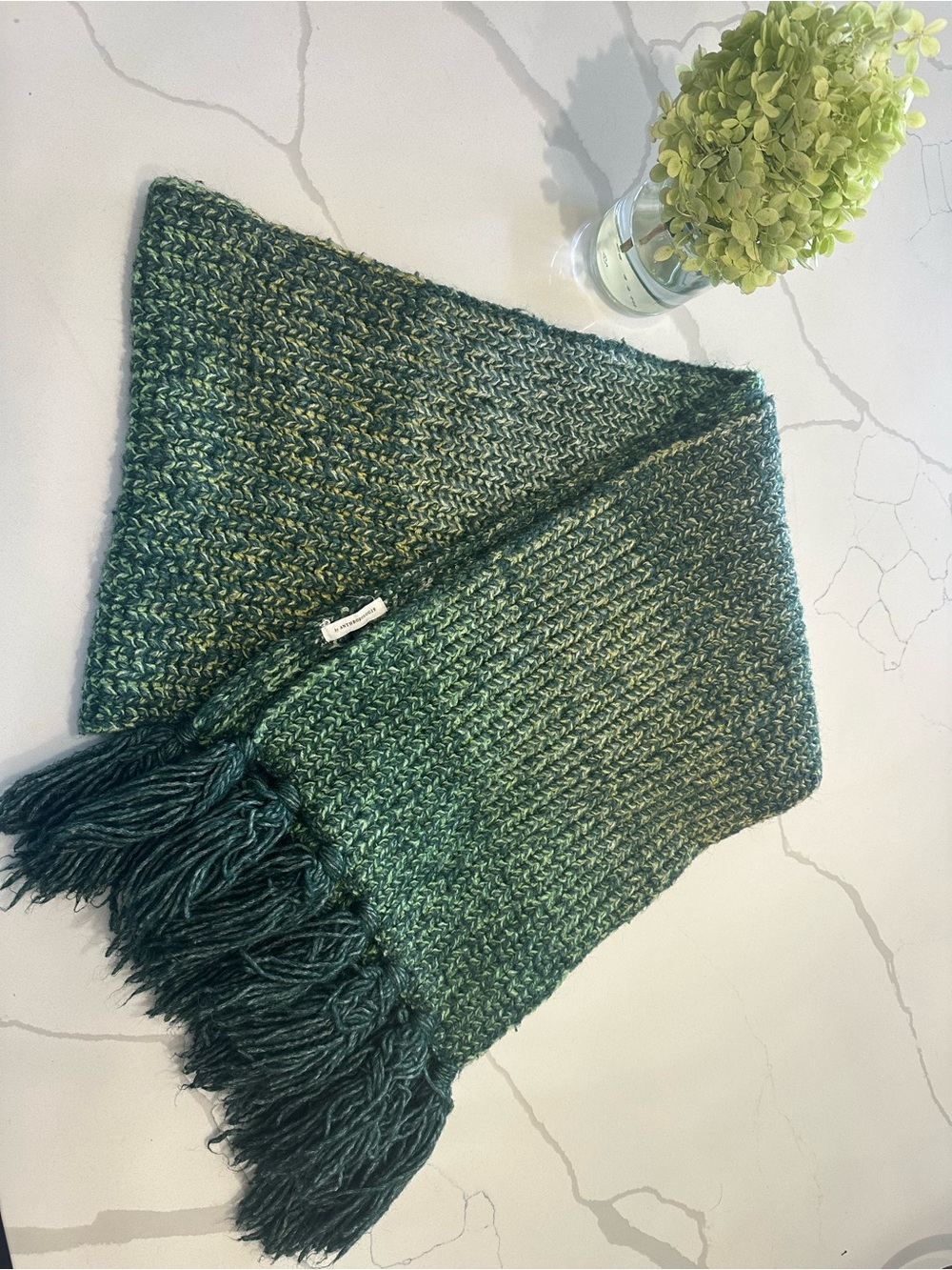 Anthropologie Green Knit Scarf